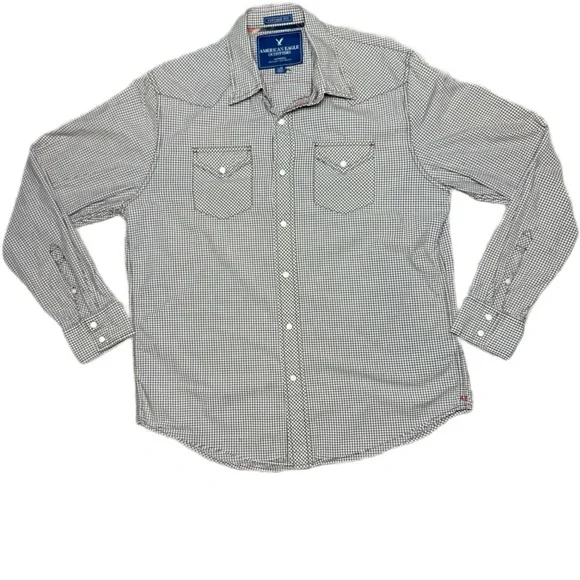 American Eagle Outfitters | Shirts | American Eagle Vintage Fit Pearl Snap  Button Up Mens Plaid Large Shirt | Poshmark